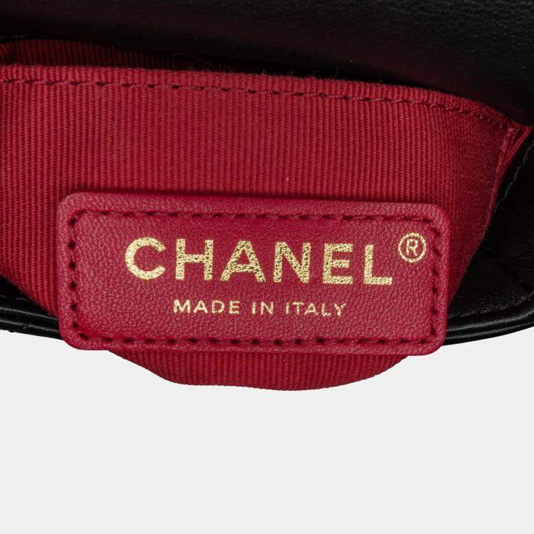 Pre Owned Chanel Black Mini Quilted Calfskin Framing Chain Flap Bag