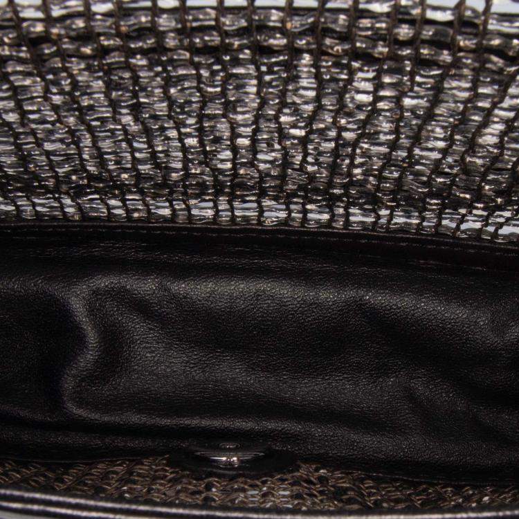 Pre Owned Chanel Black Small Mesh Butterfly Flap