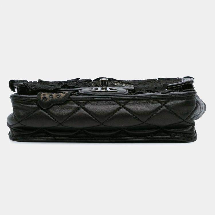Pre Owned Chanel Black Small Mesh Butterfly Flap