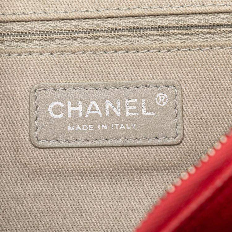 Pre Owned Chanel Red Jumbo Caviar Easy Flap Bag