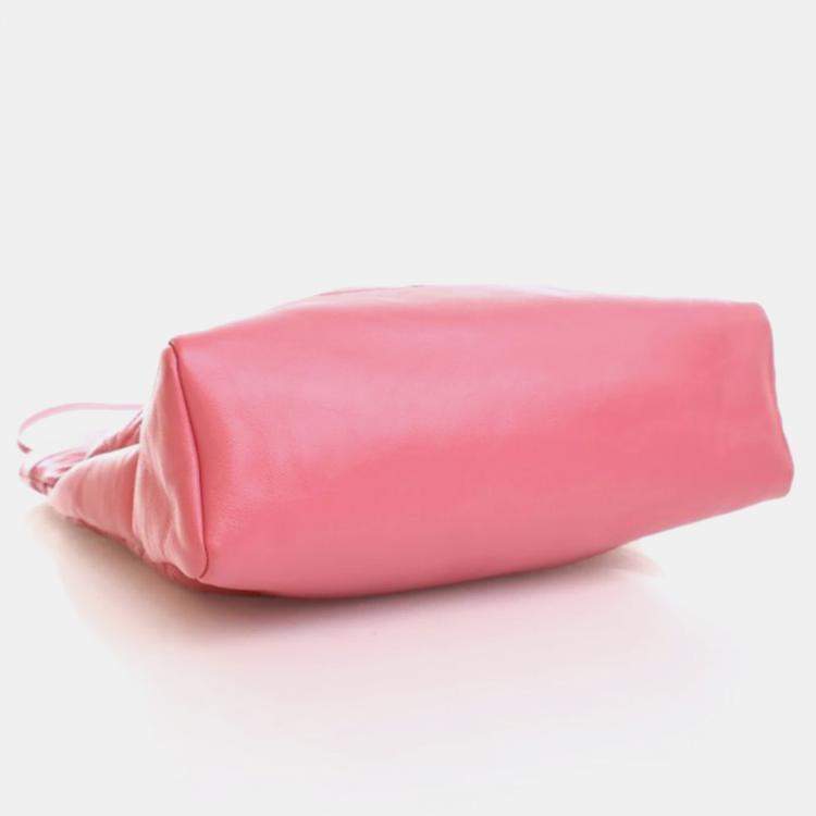 Pre Owned Chanel 31 Shopping Small Pink Aged Calfskin Shoulder Bag
