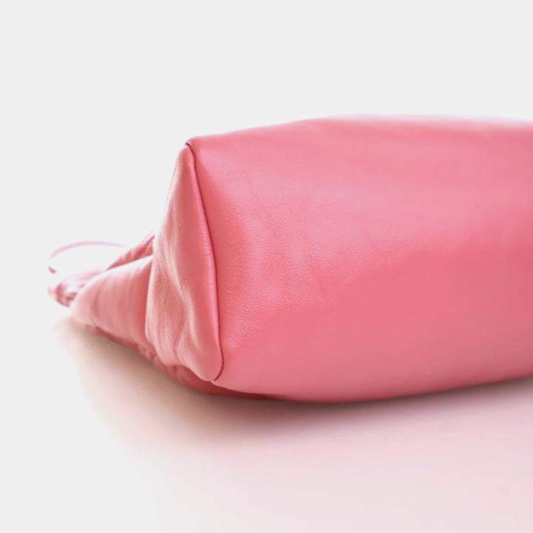 Pre Owned Chanel 31 Shopping Small Pink Aged Calfskin Shoulder Bag