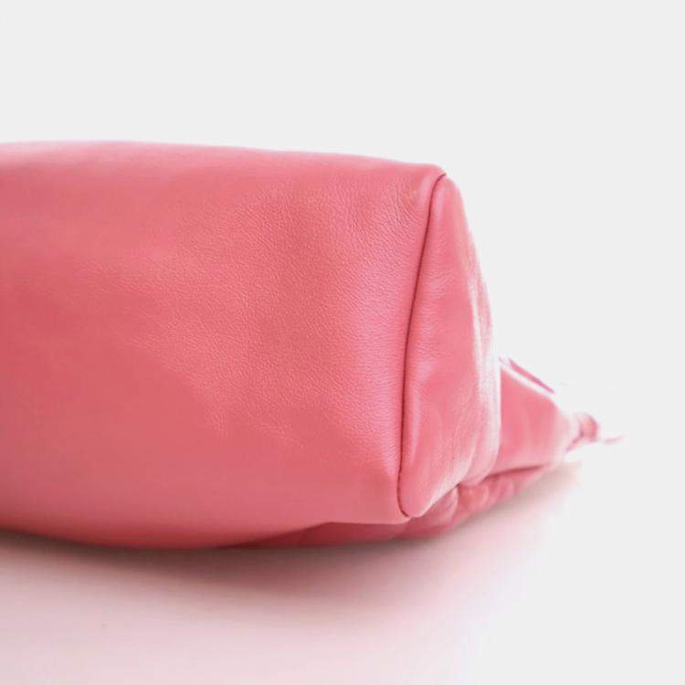 Pre Owned Chanel 31 Shopping Small Pink Aged Calfskin Shoulder Bag