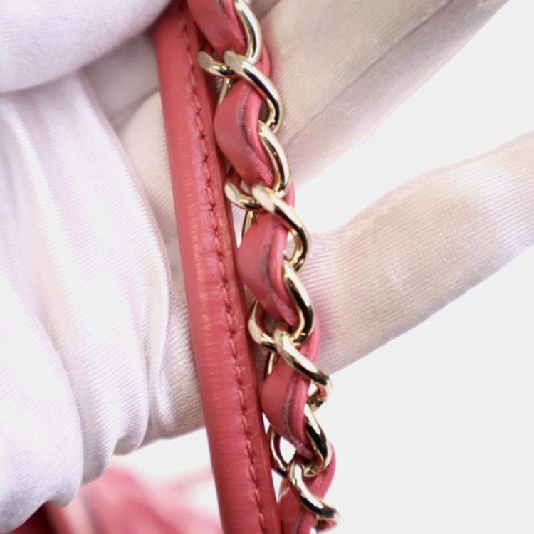 Pre Owned Chanel 31 Shopping Small Pink Aged Calfskin Shoulder Bag