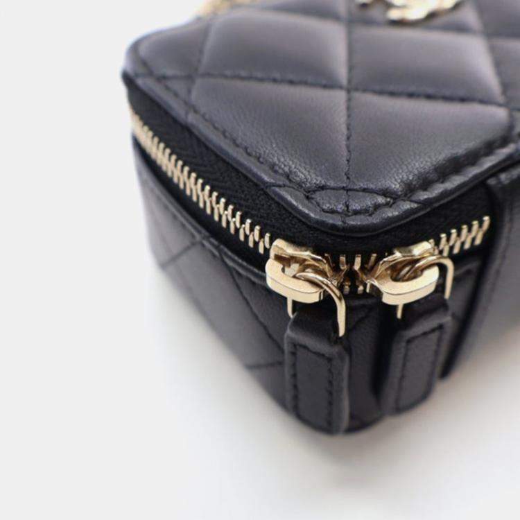 Pre Owned Chanel Trendy CC Mini Black Lambskin Cardholder Shoulder Bag