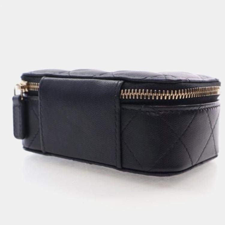 Pre Owned Chanel Trendy CC Mini Black Lambskin Cardholder Shoulder Bag