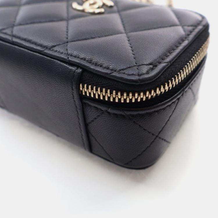 Pre Owned Chanel Trendy CC Mini Black Lambskin Cardholder Shoulder Bag