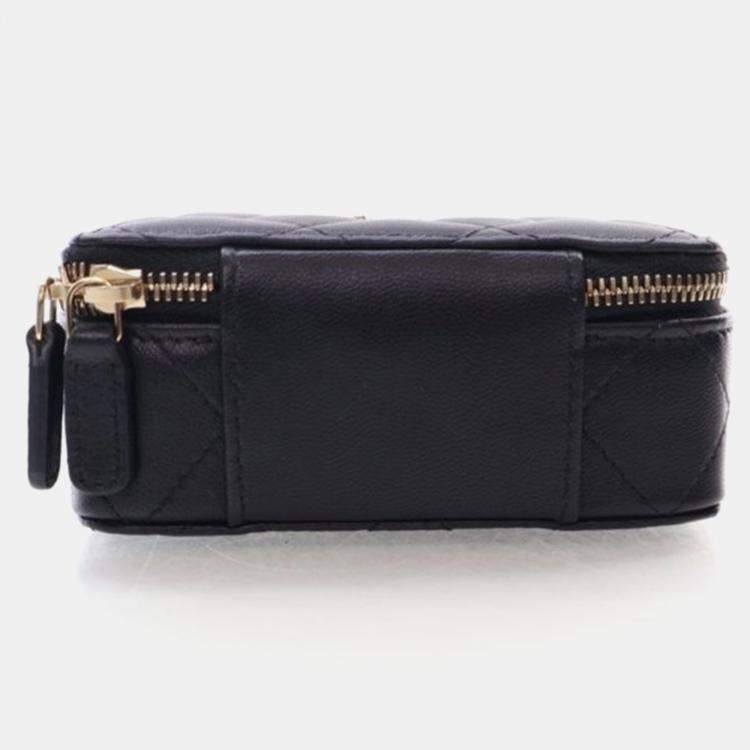 Pre Owned Chanel Trendy CC Mini Black Lambskin Cardholder Shoulder Bag