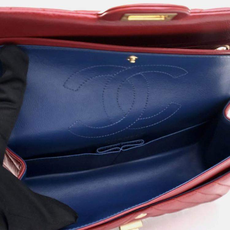 Pre Owned Chanel Reissue 225 Medium Red Calfskin Flap Bag