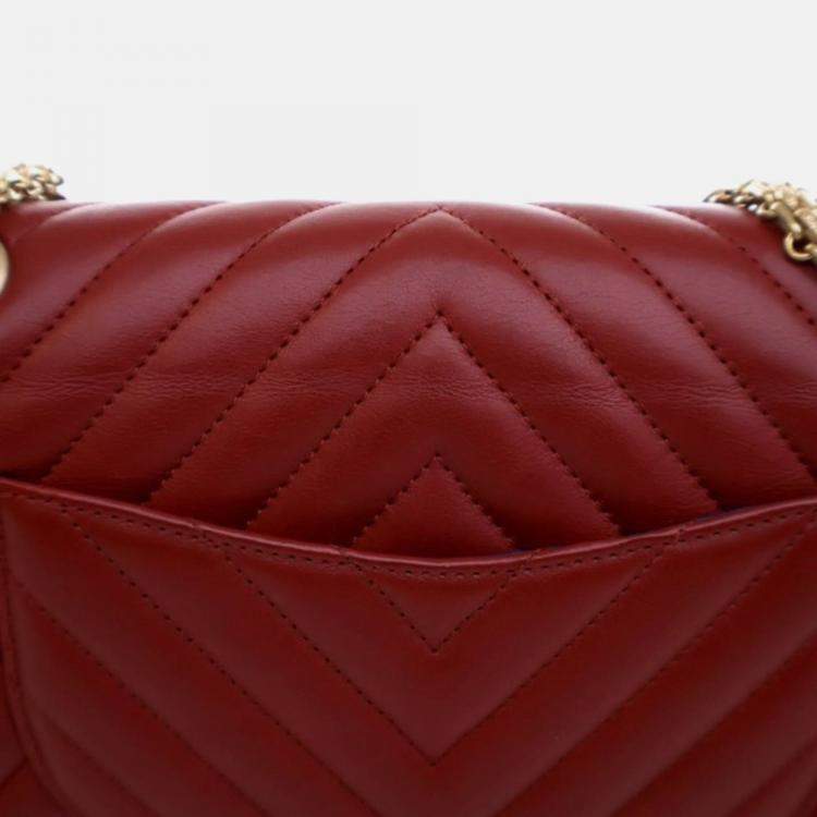 Pre Owned Chanel Reissue 225 Medium Red Calfskin Flap Bag