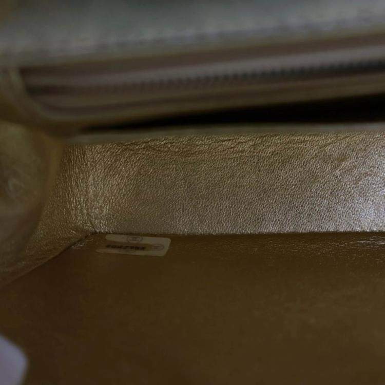 Pre Owned Chanel V Stitch Bijoux Vintage Gold Lambskin Shoulder Bag