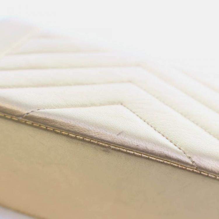 Pre Owned Chanel V Stitch Bijoux Vintage Gold Lambskin Shoulder Bag
