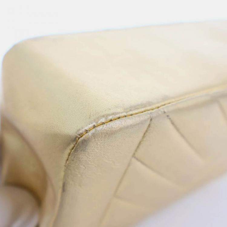 Pre Owned Chanel V Stitch Bijoux Vintage Gold Lambskin Shoulder Bag