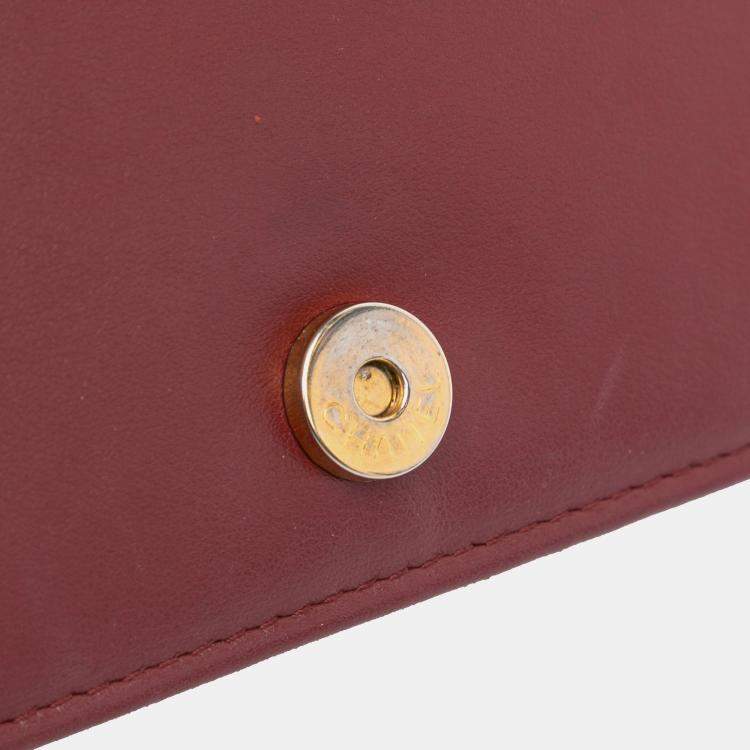 Pre Owned Chanel Red Quilted Aged Calfskin Gabrielle Wallet on Chain