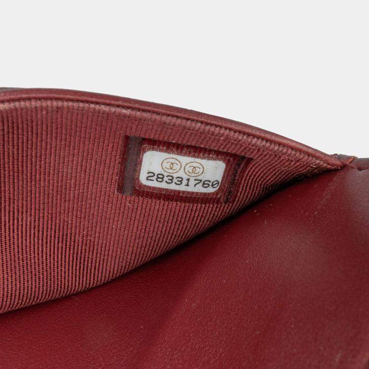Pre Owned Chanel Red Quilted Aged Calfskin Gabrielle Wallet on Chain
