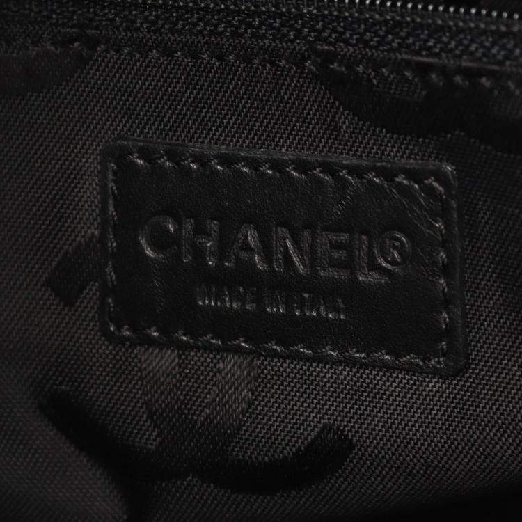 Pre Owned Chanel Wild Stitch Black Leather Tote Bag