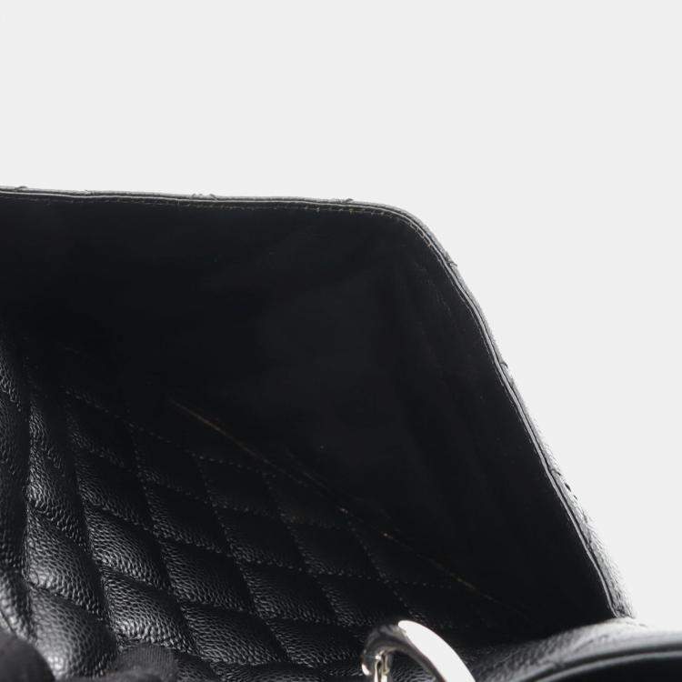Pre Owned Chanel Matelasse Grand Shopping Gst Chain Tote Bag Calfskin Bk Shw