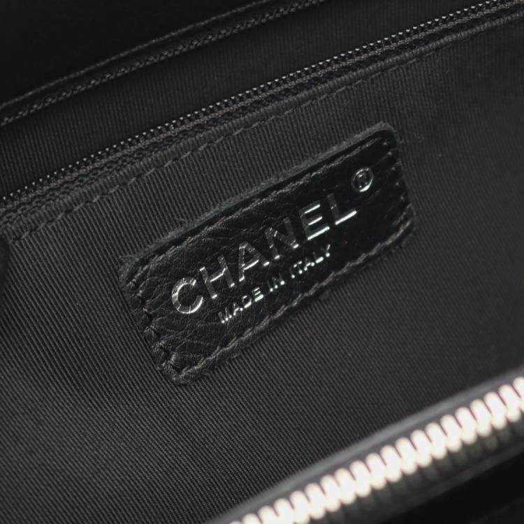 Pre Owned Chanel Matelasse Grand Shopping Gst Chain Tote Bag Calfskin Bk Shw
