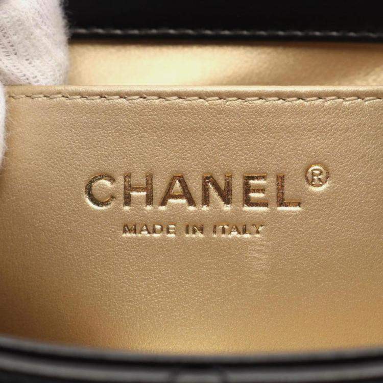 Pre Owned Chanel Black Lambskin Chain Shoulder Bag