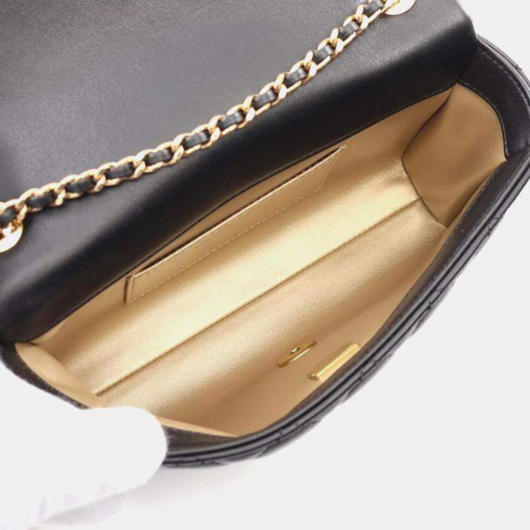 Pre Owned Chanel Black Lambskin Chain Shoulder Bag