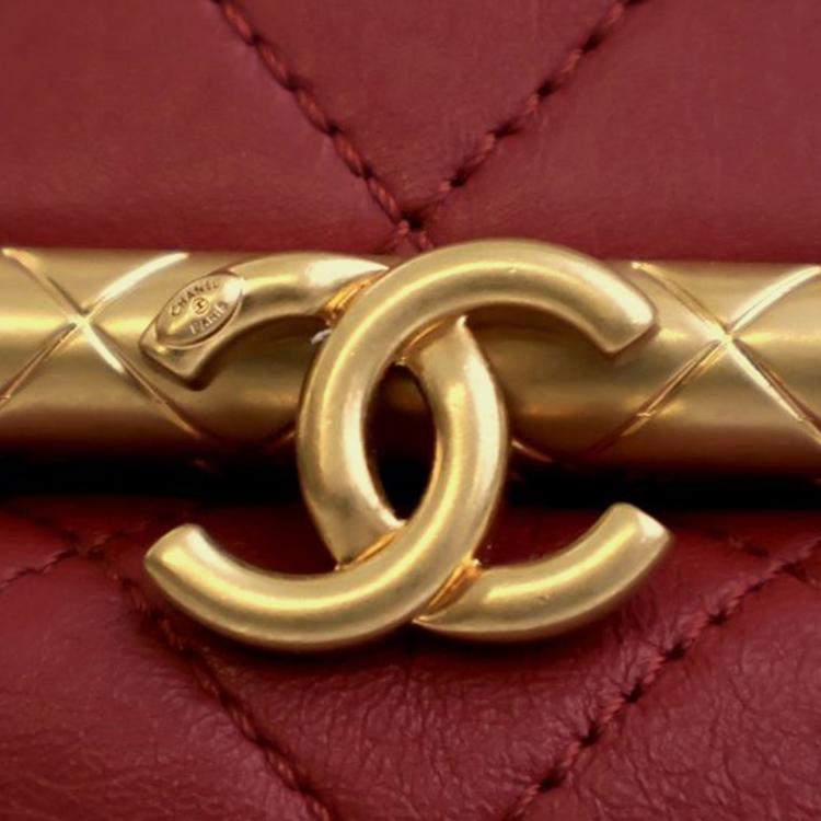 Pre Owned Chanel Red Micro Quilted Lambskin My Crush Bag