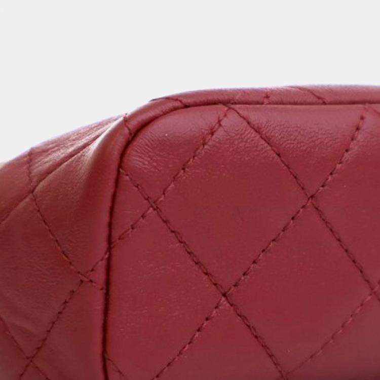 Pre Owned Chanel Red Micro Quilted Lambskin My Crush Bag