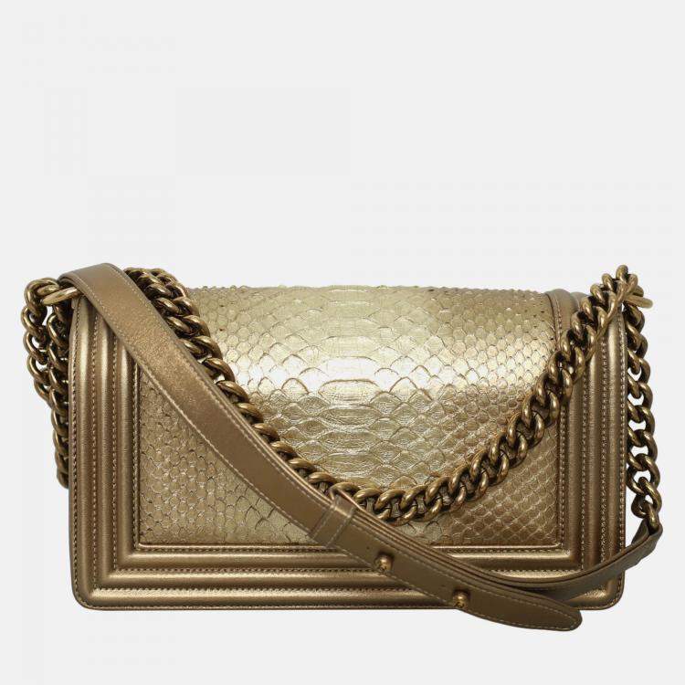 Pre Owned Chanel Python Old Medium Boy Bag