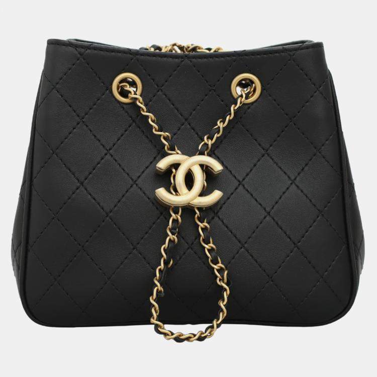 Pre Owned Chanel Calfskin Egyptian Amulet Drawstring Bucket Bag