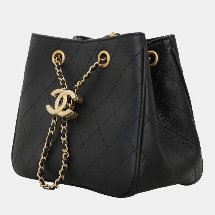 Pre Owned Chanel Calfskin Egyptian Amulet Drawstring Bucket Bag