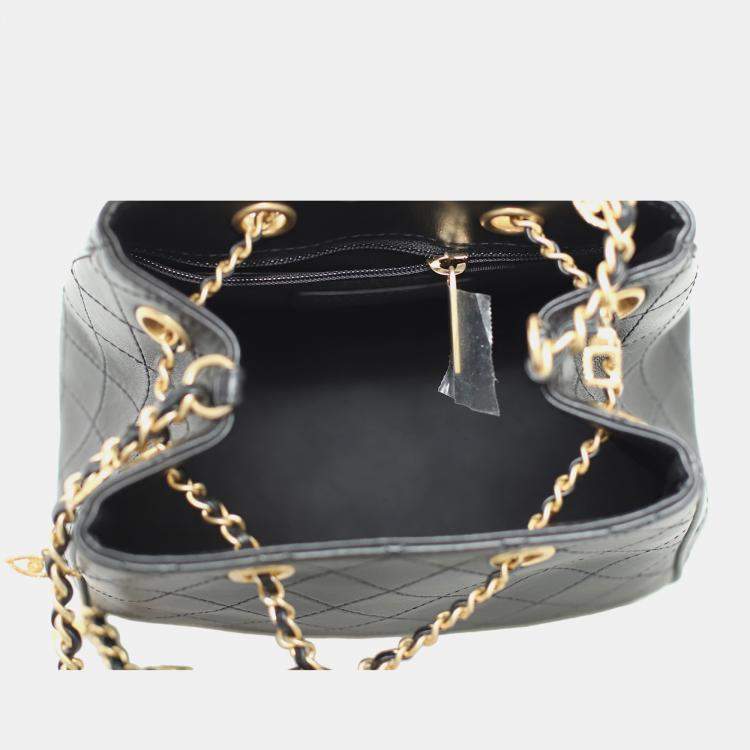 Pre Owned Chanel Calfskin Egyptian Amulet Drawstring Bucket Bag