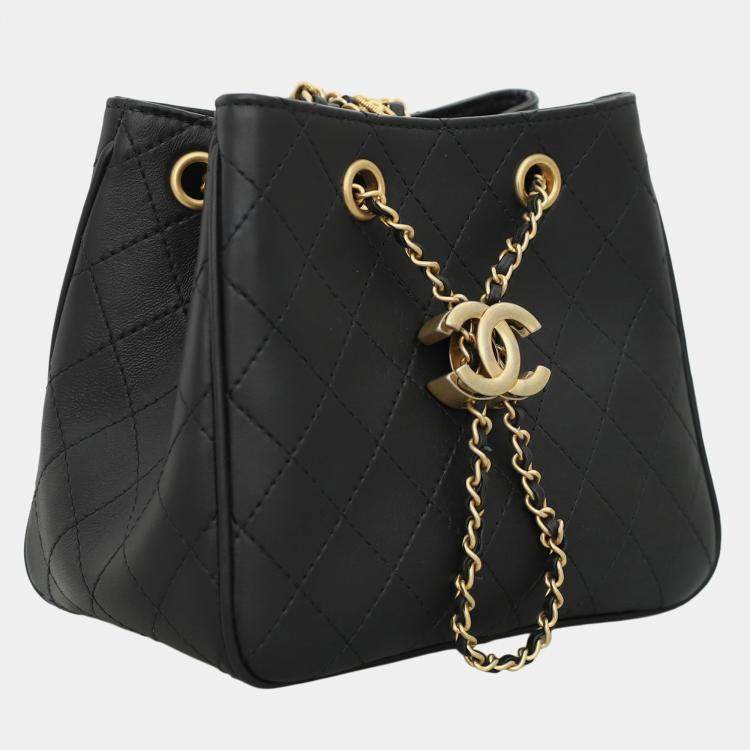 Pre Owned Chanel Calfskin Egyptian Amulet Drawstring Bucket Bag