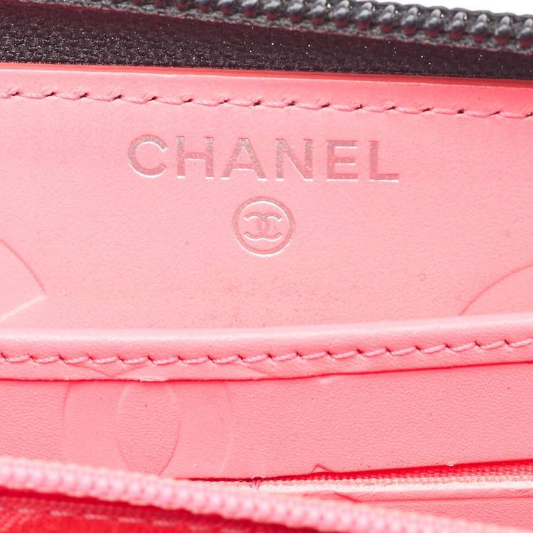 Pre Owned Chanel Black Quilted Leather CC Cambon Ligne Zip Around Organizer Wallet
