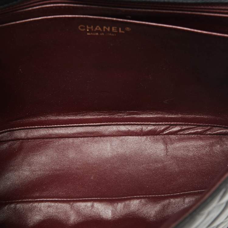 Pre Owned Chanel Black Quilted Lambskin Leather Maxi Classic Single Flap Bag