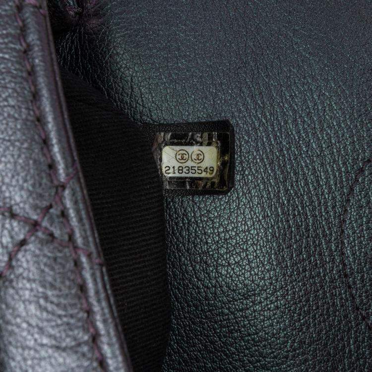 Pre Owned Chanel Purple Small Iridescent Goatskin Double Carry Waist Chain Flap
