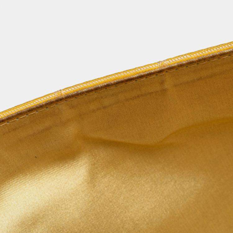 Pre Owned Chanel Yellow New Travel Line Nylon East West Flap