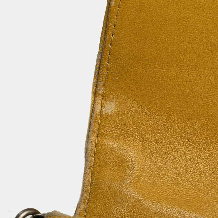 Pre Owned Chanel Yellow New Travel Line Nylon East West Flap