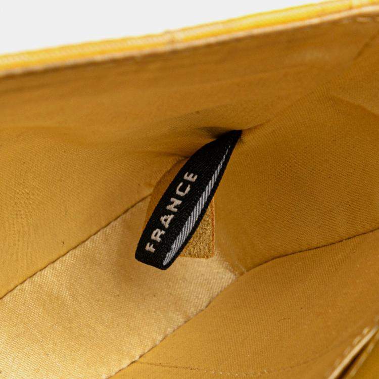 Pre Owned Chanel Yellow New Travel Line Nylon East West Flap