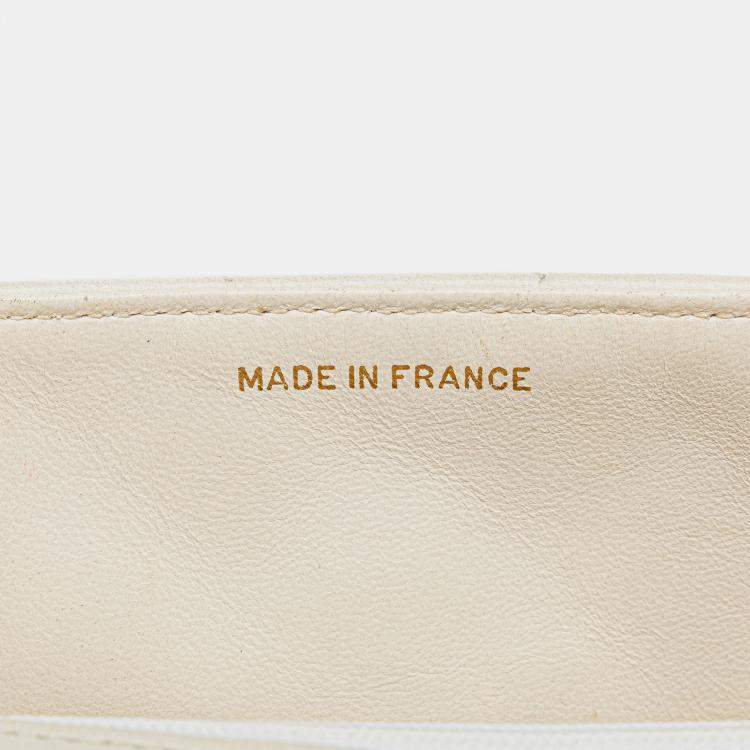 Pre Owned Chanel White Mini Square Classic Lambskin Single Flap