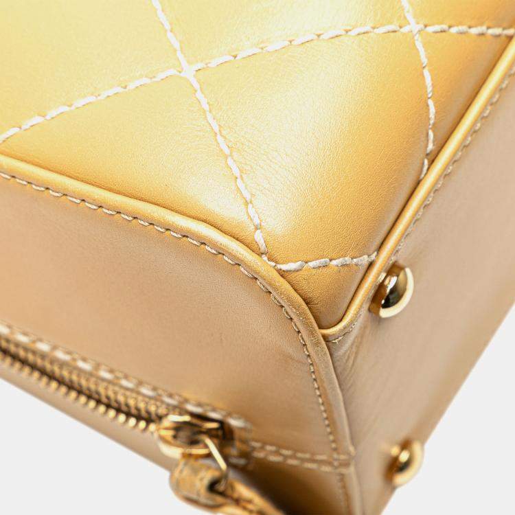 Pre Owned Chanel Brown CC Wild Stitch Handbag