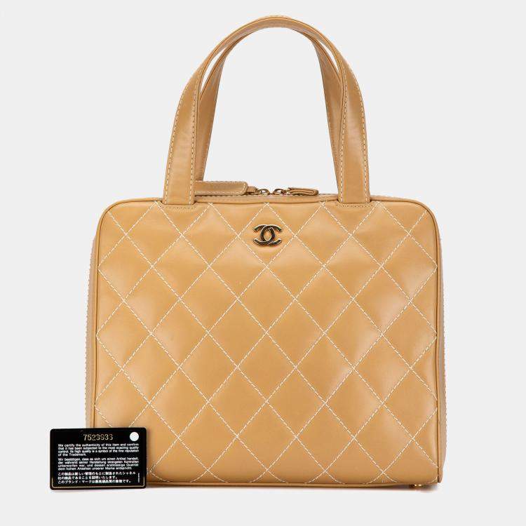 Pre Owned Chanel Brown CC Wild Stitch Handbag