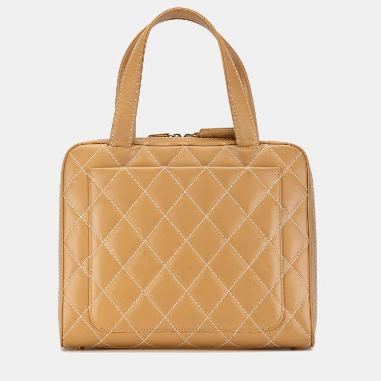 Pre Owned Chanel Brown CC Wild Stitch Handbag