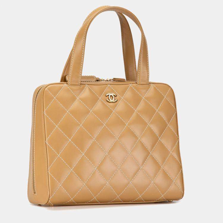 Pre Owned Chanel Brown CC Wild Stitch Handbag