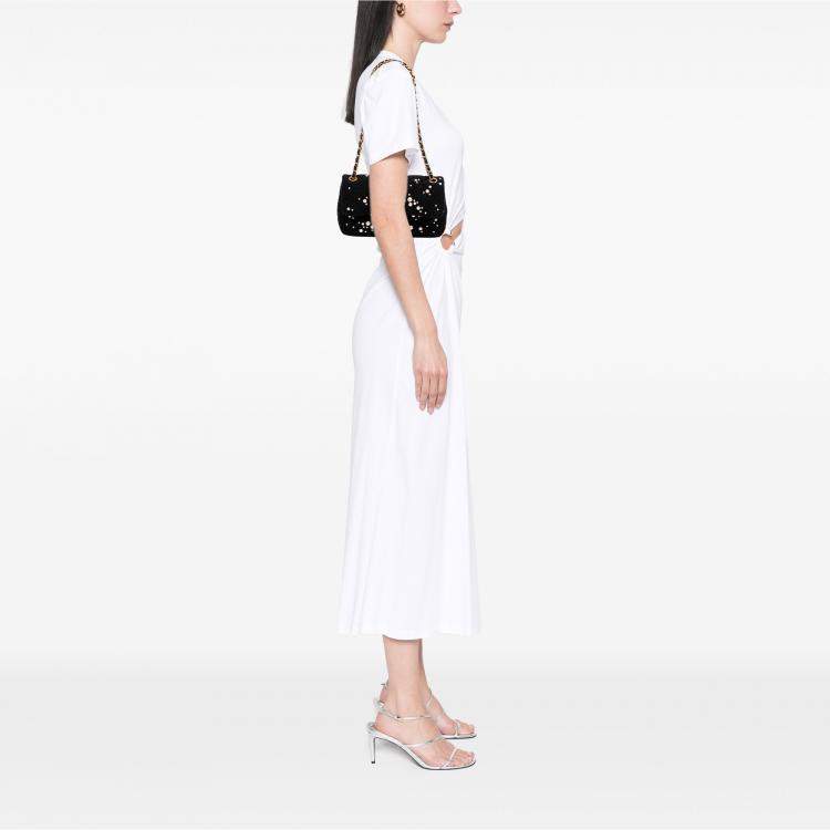 مملوكة مسبقًا Chanel Black Small Tweed Pearl Cosmos Flap Bag