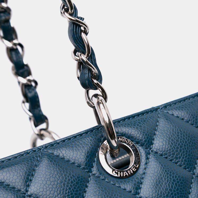 Pre Owned Chanel Blue Caviar Grand Shopping Tote