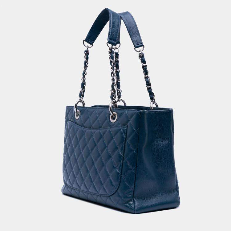 Pre Owned Chanel Blue Caviar Grand Shopping Tote