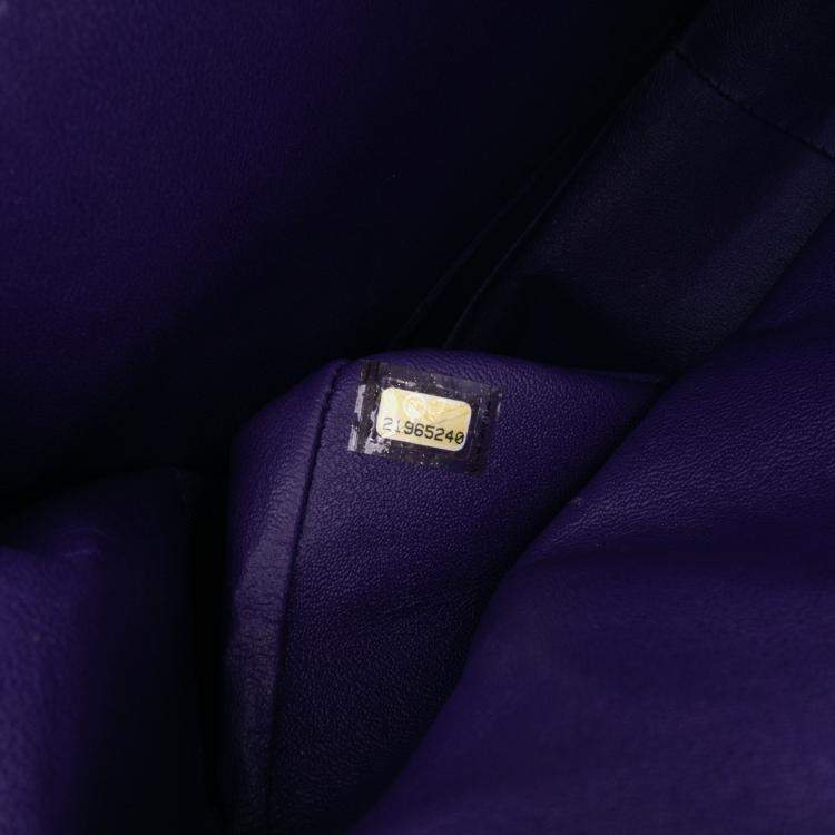 Pre Owned Chanel Purple Jumbo Classic Lambskin Double Flap