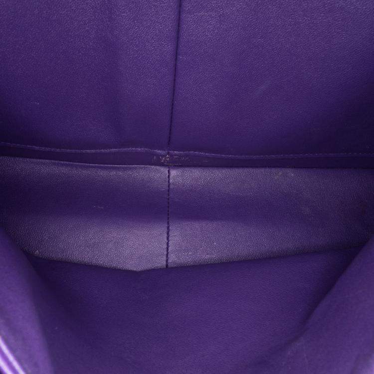 Pre Owned Chanel Purple Jumbo Classic Lambskin Double Flap