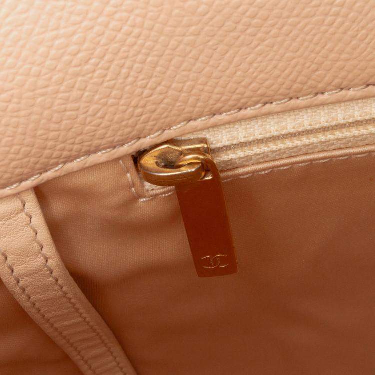 Pre Owned Chanel Beige Caviar Grand Shopping Tote