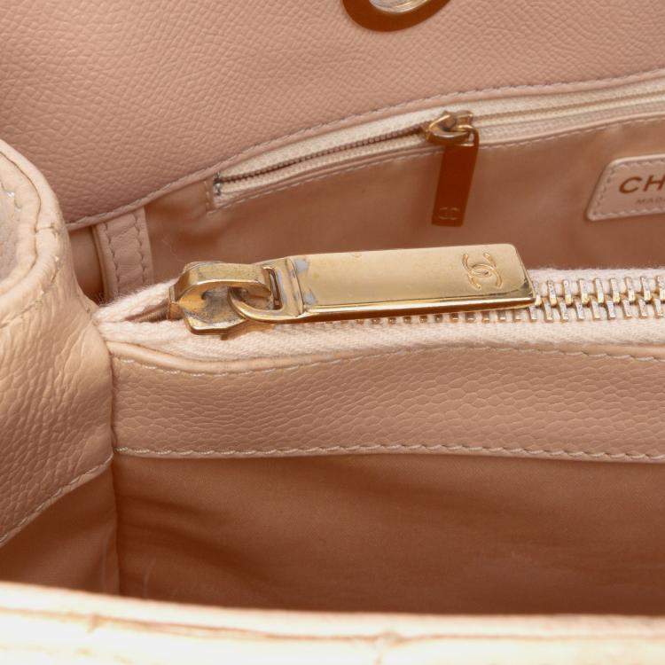 Pre Owned Chanel Beige Caviar Grand Shopping Tote
