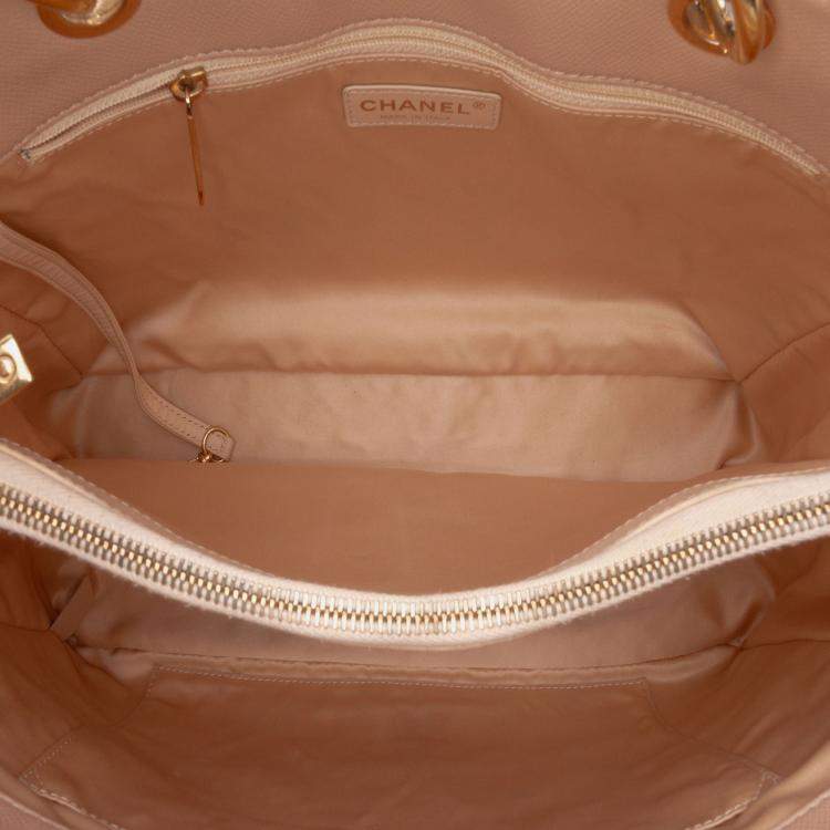 Pre Owned Chanel Beige Caviar Grand Shopping Tote